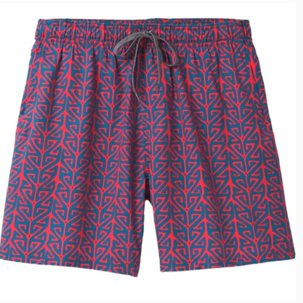 prAna - BOWIE 6" INSEAM BOARDSHORT - GINGER MAZE SWIM - Size M